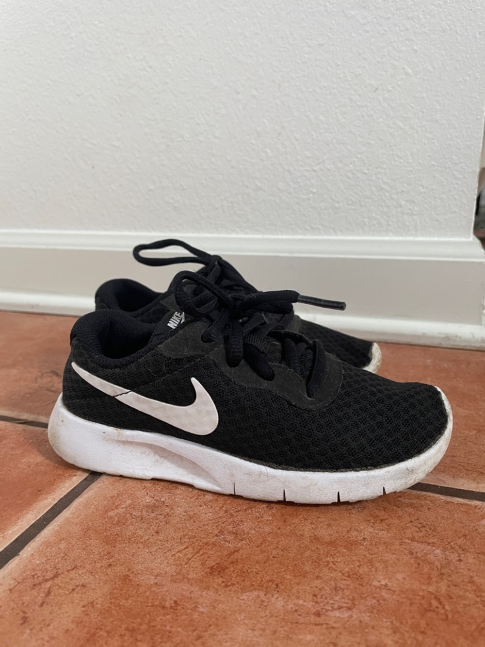 Nike Kids Black and White Mesh Sneakers